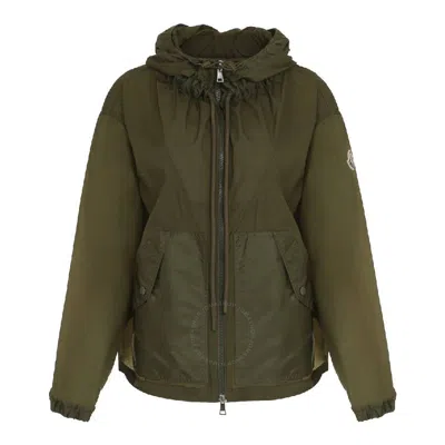 Moncler Roselend Drawstring Hooded Jacket In Green