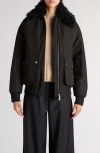 Moncler Rougequeue Shearling-trimmed Down Jacket In Black