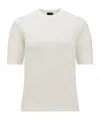 Moncler Round Collar Cotton T-shirt In White