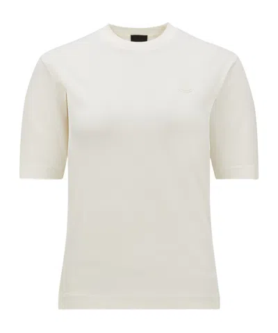 Moncler Round Collar Cotton T-shirt In White