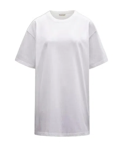 Moncler Round Collar Logo T-shirt In White