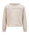 Moncler Round-collar Long-sleeve Hoodie In Nude