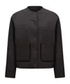 Moncler Round-collar Long-sleeve Jacket In Black