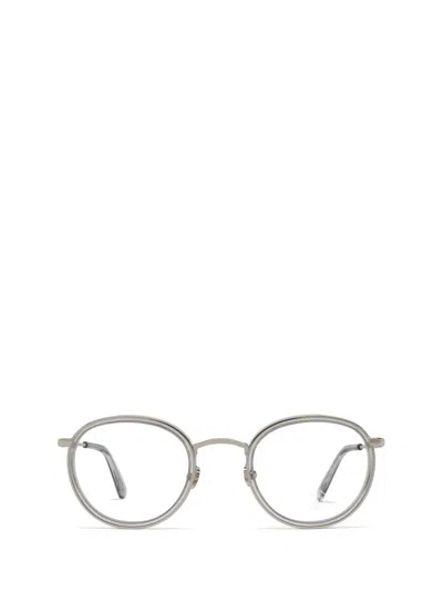 Moncler Logo-engraved Oval-frame Glasses In 黑色