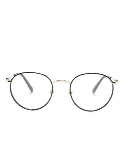 Moncler Nero Lucido Metal Glasses In Black
