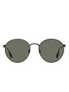 Moncler Round Ml0155k Sunglasses Woman Sunglasses Black Size 55 Metal In Black