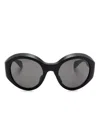 Moncler Womens Me8005 Futuro Round-frame Plastic Sunglasses Black In Black