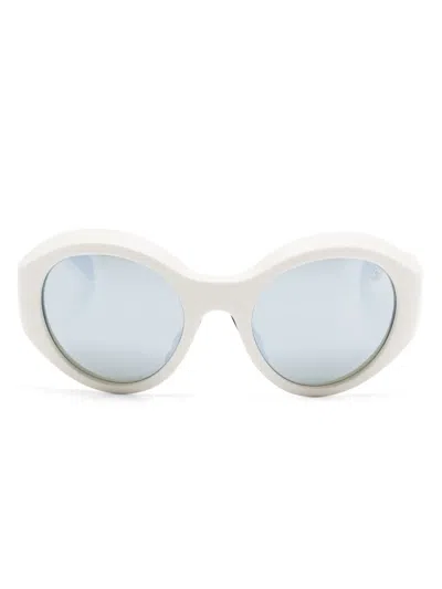 Moncler Round-frame Sunglasses In White