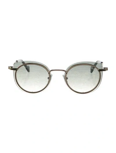 Pre-owned Moncler Round Gradient Sunglasses In Gold
