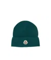 Moncler Mens Brand-patch Ribbed-knit Cotton Beanie Hat Green In Green