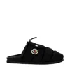 Moncler Fusion Mules Quilted Detail In Black
