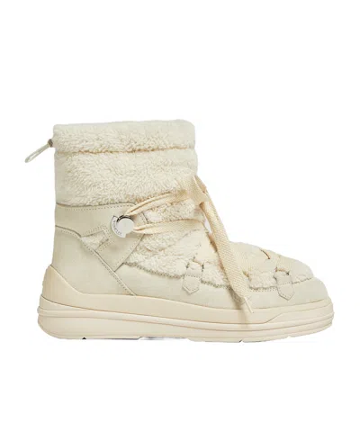 Moncler Round-head Short Boots In White