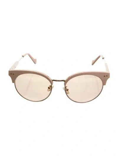 Pre-owned Moncler Round Mirrored Sunglasses In Neutral