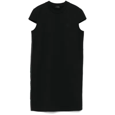 Moncler Black Knife Pleat Minidress In 999 Black