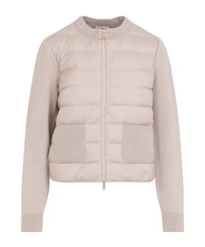 MONCLER QUILTED KNIT-PANEL JACKET