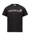 Moncler Enfant Logo Patch Crewneck T-shirt In Black