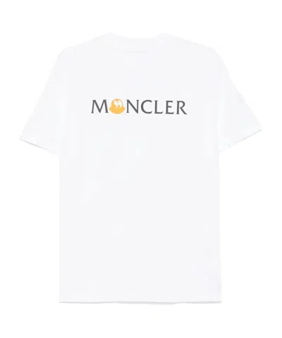 Moncler Round Neck Short Sleeve T-shirt In White