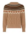 Moncler Crew Neck Sweater In Camel