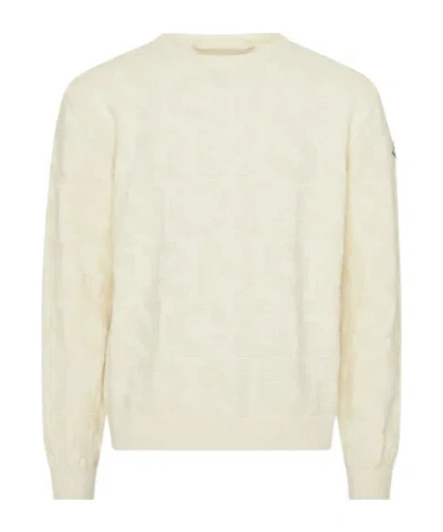 Moncler Round-neck Sweater In Beige