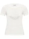 Moncler Cotton T-shirt With Logo Print In White