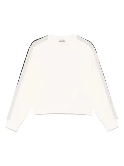 Moncler Round Neck Sweatshirt In Neutral