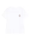 Moncler Round-neck T-shirt With Logo Patch Detail In White