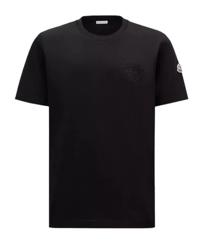 Moncler Round-necked T-shirt In Black