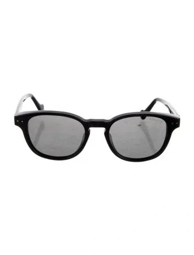 Pre-owned Moncler Round Tinted Sunglasses In Black