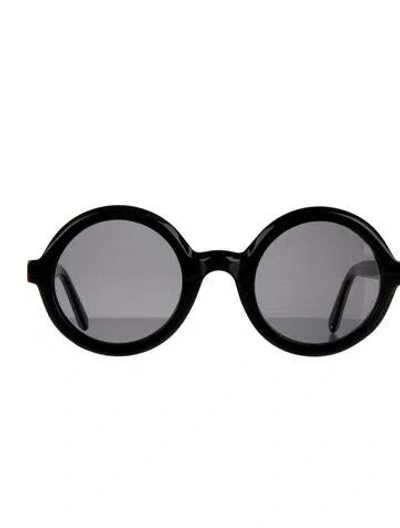 Pre-owned Moncler Round Tinted Sunglasses In Black
