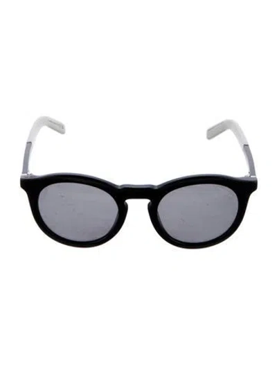 Pre-owned Moncler Round Tinted Sunglasses In Black