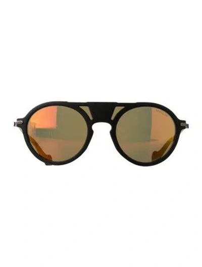 Pre-owned Moncler Round Tinted Sunglasses In Grey