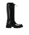 Moncler Rubber Kickstream Boots With Drawstring In Black