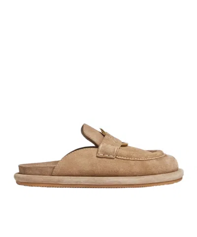 Moncler Round Toe Slip-on Mules In Nude