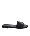 Moncler Black Leather Bell Slippers