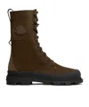 Moncler Round-toed Ankle Boots In Green