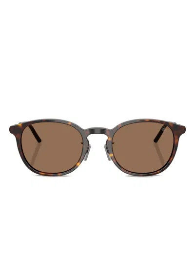 Moncler Round Tortoiseshell Sunglasses