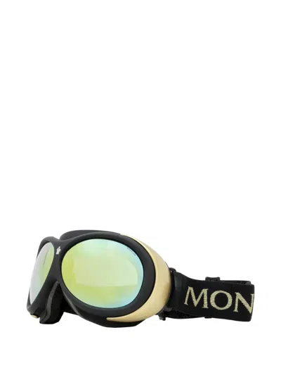 Moncler Rounded-lens Jacquard Ski Goggles In Black