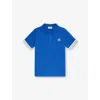 Moncler Logo Patch Cotton Piquet Polo Shirt Blue In Royal