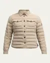 Moncler Rozes Puffer Shirt Jacket In Beige