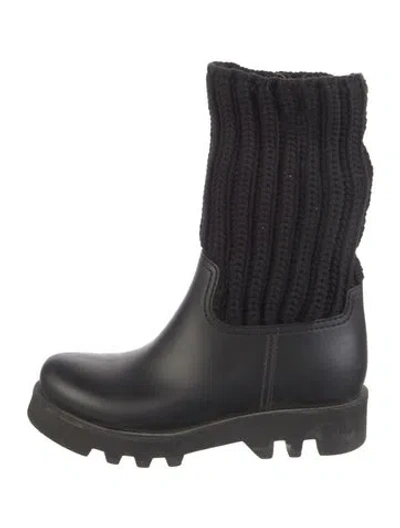 Pre-owned Moncler Rubber Boots In Black