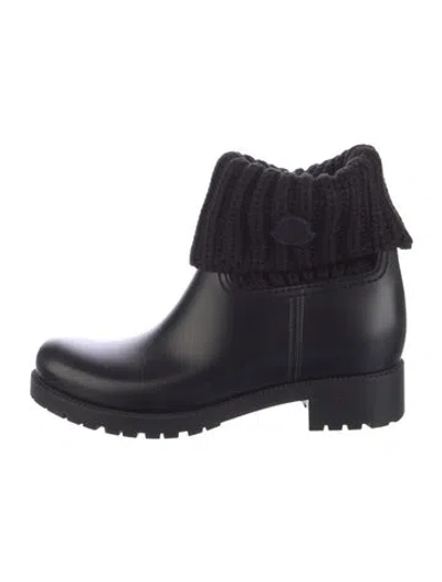 Pre-owned Moncler Rubber Boots In Black