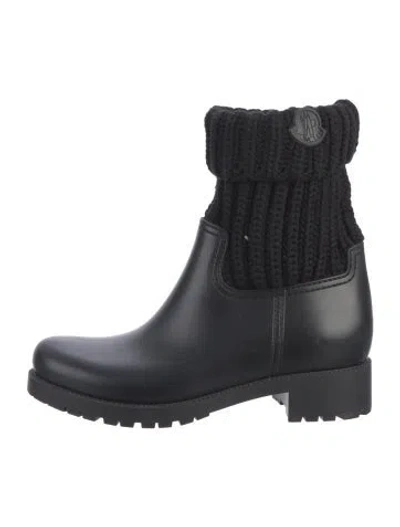 Pre-owned Moncler Rubber Boots In Black