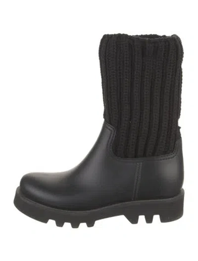 Pre-owned Moncler Rubber Boots In Black