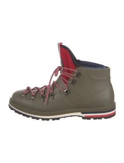Pre-owned Moncler Rubber Boots In Green