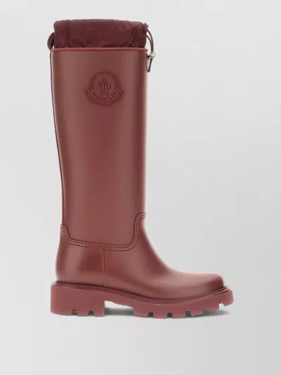 Moncler Rubber Kickstream Ankle Boots Lug Sole Pull Tab In Brown