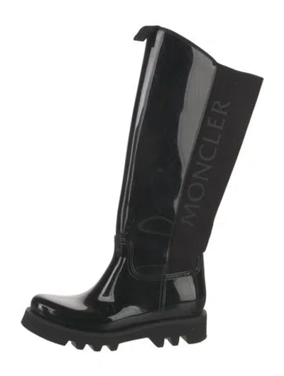 Pre-owned Moncler Rubber Rain Boots In Black