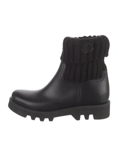 Pre-owned Moncler Rubber Rain Boots In Black