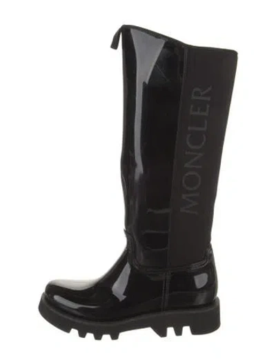 Pre-owned Moncler Rubber Rain Boots In Black