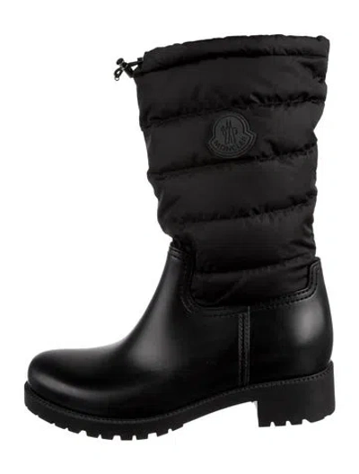 Pre-owned Moncler Rubber Rain Boots In Black