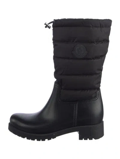 Pre-owned Moncler Rubber Rain Boots In Black